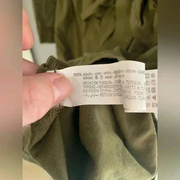 Woman’s ZARA Army Green Long Sleeve Lightweight Button Military Jacket Size M - Picture 5 of 8